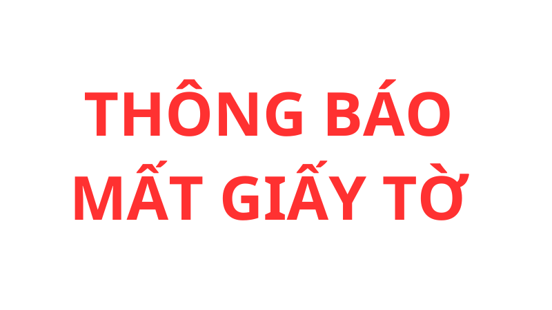 Thông báo mất giấy tờ